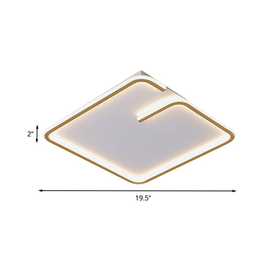 White Square Flushmount Simple LED Acrylic Flush Mounted Light in Warm/White Light, 16"/19.5" Width Clearhalo 'Ceiling Lights' 'Close To Ceiling Lights' 'Close to ceiling' 'Flush mount' Lighting' 603613