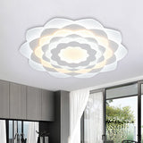 Flower-Shaped Flushmount Contemporary Acrylic LED White Flush Ceiling Light for Bedroom, 16"/19.5" Wide Clearhalo 'Ceiling Lights' 'Close To Ceiling Lights' 'Close to ceiling' 'Flush mount' Lighting' 603654