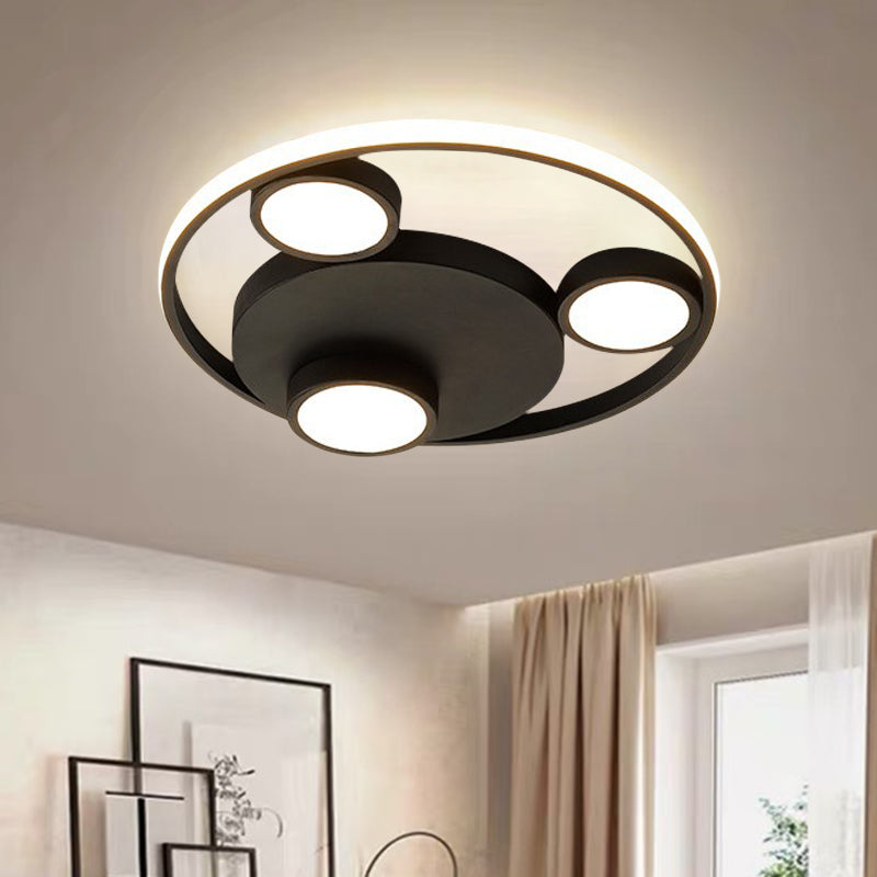 Bear Head Shape Flush Light Fixture Contemporary Acrylic LED Black Flush Mounted Lamp Clearhalo 'Ceiling Lights' 'Close To Ceiling Lights' 'Close to ceiling' 'Flush mount' Lighting' 603712