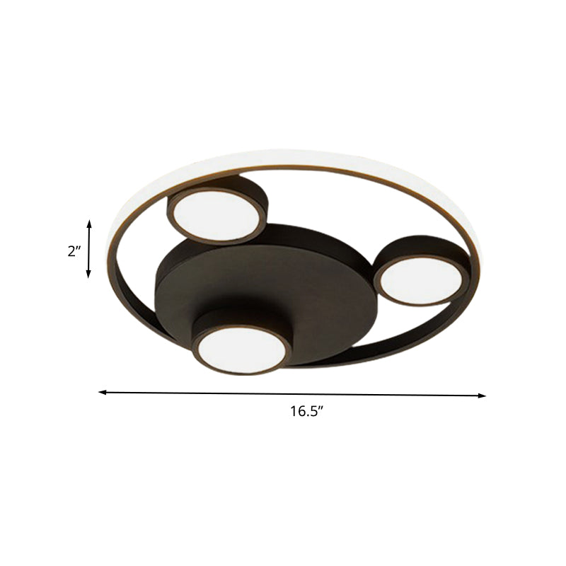 Bear Head Shape Flush Light Fixture Contemporary Acrylic LED Black Flush Mounted Lamp Clearhalo 'Ceiling Lights' 'Close To Ceiling Lights' 'Close to ceiling' 'Flush mount' Lighting' 603715