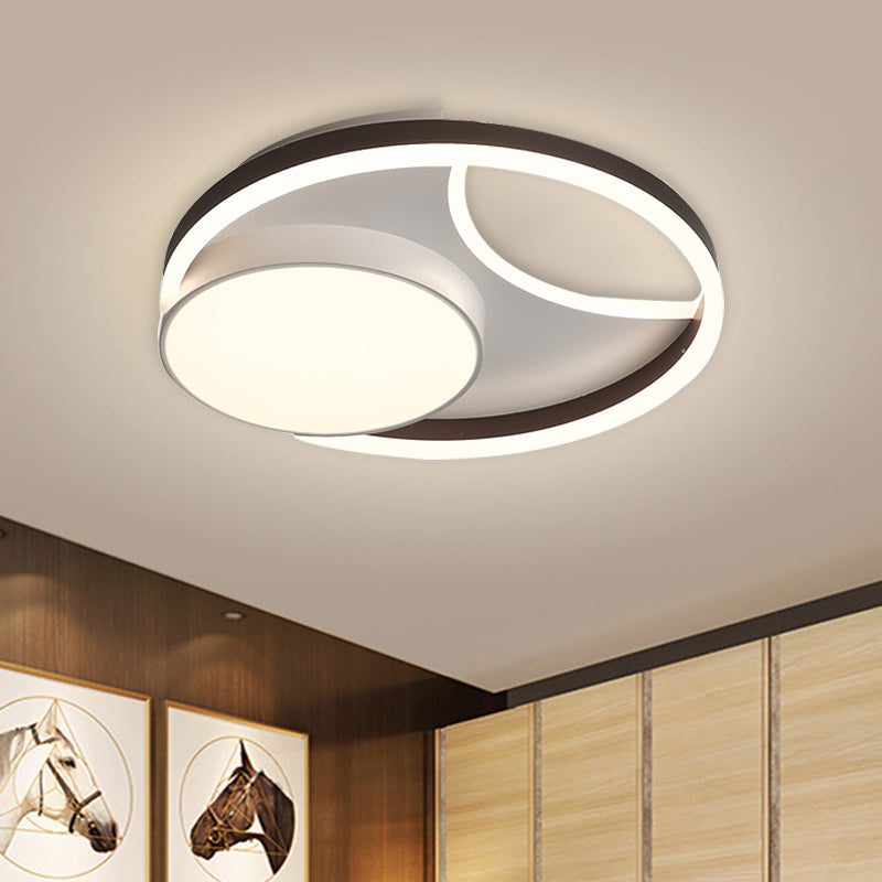 Metallic Round Flushmount Lighting Minimalist LED Ceiling Mounted Fixture in Coffee for Bedroom, 16.5"/20.5" Wide Clearhalo 'Ceiling Lights' 'Close To Ceiling Lights' 'Close to ceiling' 'Flush mount' Lighting' 603717