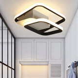 Modernism 2-Square Frame Flushmount Acrylic LED Hallway Ceiling Flush Mount in Black, White/Warm Light Clearhalo 'Ceiling Lights' 'Close To Ceiling Lights' 'Close to ceiling' 'Flush mount' Lighting' 603729