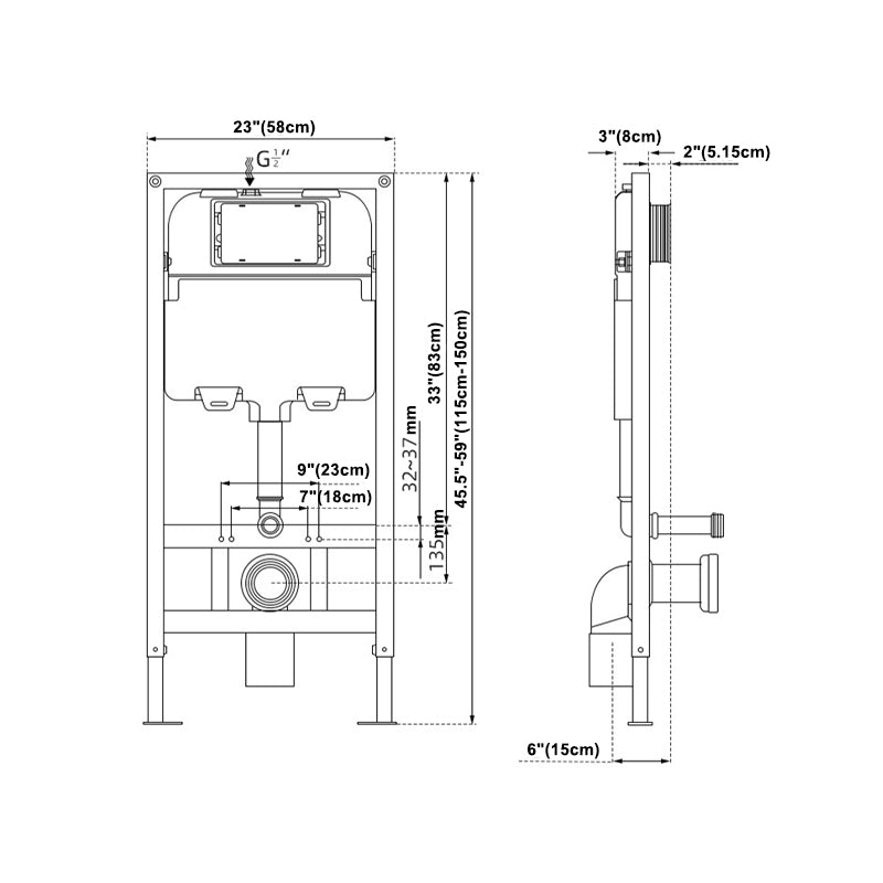 Wall Mount Automatic Toilet Concealed In-Wall Toilet Tank Toilet Clearhalo 'Bathroom Remodel & Bathroom Fixtures' 'Home Improvement' 'home_improvement' 'home_improvement_toilets' 'Toilets & Bidets' 'Toilets' 6038003