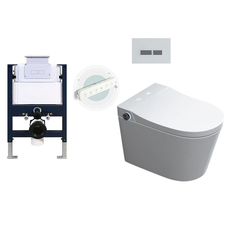 Wall Mount Toilet All-In-One Foot Induction Toilet with Concealed Tank Toilet with Low Tanker Auto Flip Clearhalo 'Bathroom Remodel & Bathroom Fixtures' 'Home Improvement' 'home_improvement' 'home_improvement_toilets' 'Toilets & Bidets' 'Toilets' 6038061