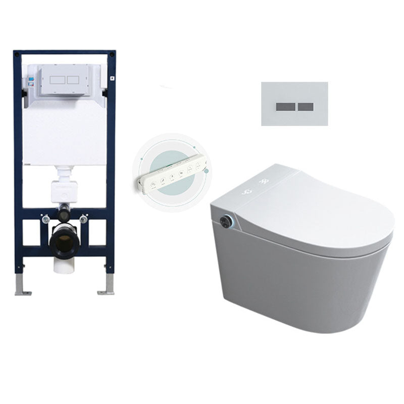Wall Mount Toilet All-In-One Foot Induction Toilet with Concealed Tank Toilet with High Tanker Auto Flip Clearhalo 'Bathroom Remodel & Bathroom Fixtures' 'Home Improvement' 'home_improvement' 'home_improvement_toilets' 'Toilets & Bidets' 'Toilets' 6038063
