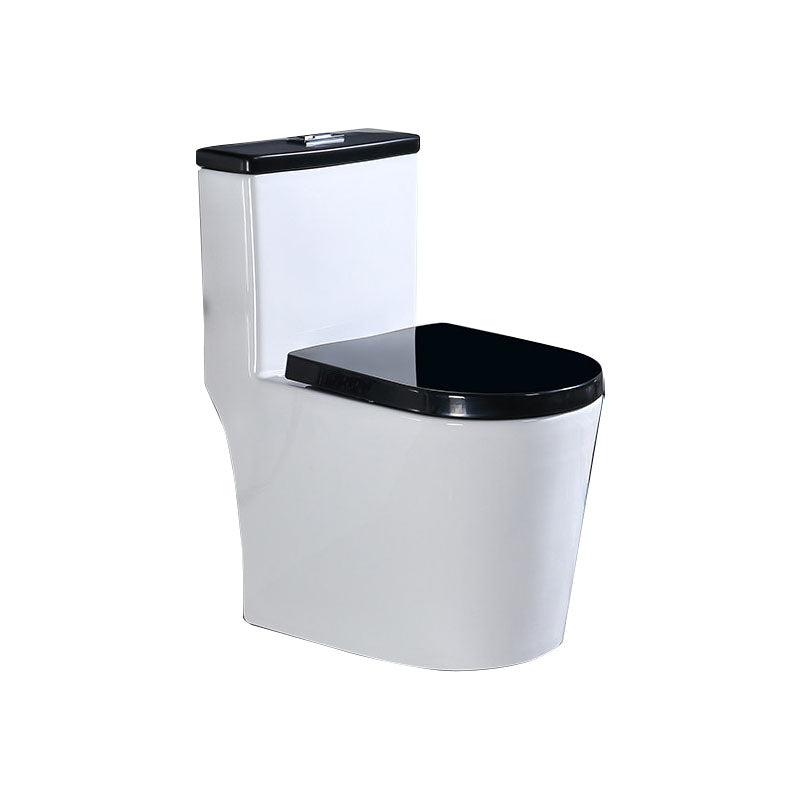 Floor Mount Toilet Black and White Toilet with Siphon Jet Water-saving Function Clearhalo 'Bathroom Remodel & Bathroom Fixtures' 'Home Improvement' 'home_improvement' 'home_improvement_toilets' 'Toilets & Bidets' 'Toilets' 6038134