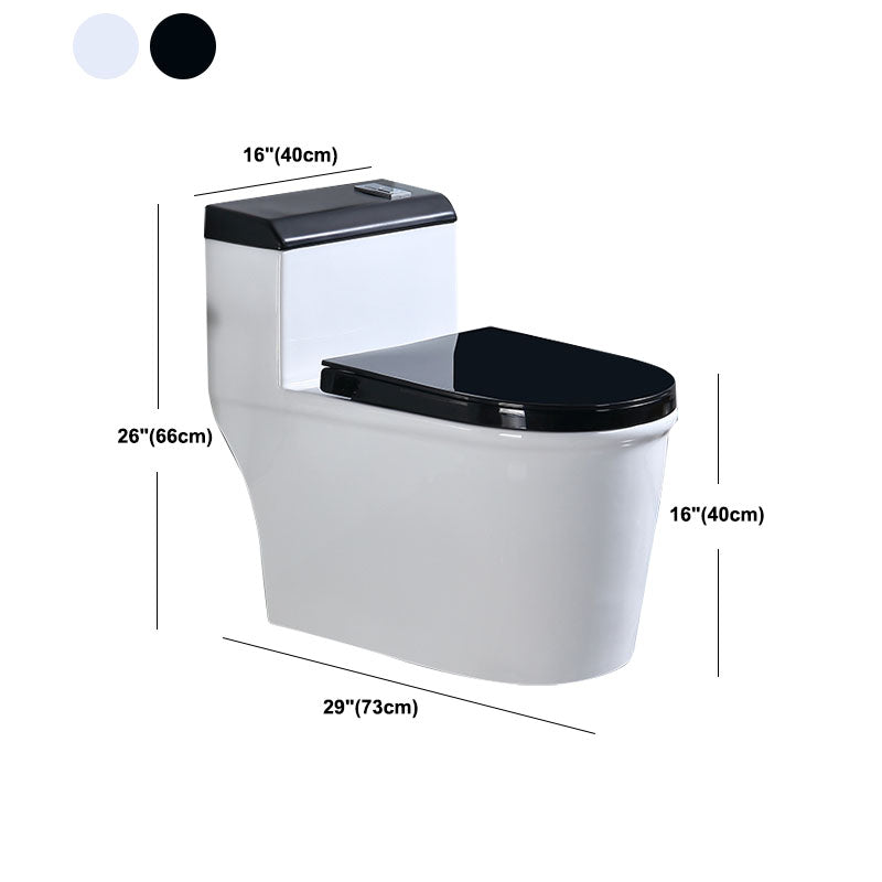 Floor Mount Toilet Black and White Toilet with Siphon Jet Water-saving Function Clearhalo 'Bathroom Remodel & Bathroom Fixtures' 'Home Improvement' 'home_improvement' 'home_improvement_toilets' 'Toilets & Bidets' 'Toilets' 6038160
