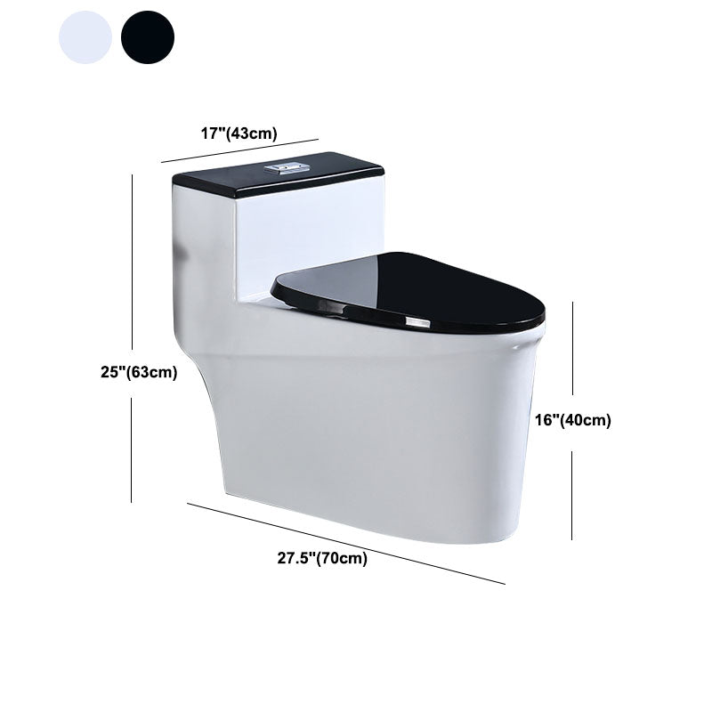 Floor Mount Toilet Black and White Toilet with Siphon Jet Water-saving Function Clearhalo 'Bathroom Remodel & Bathroom Fixtures' 'Home Improvement' 'home_improvement' 'home_improvement_toilets' 'Toilets & Bidets' 'Toilets' 6038161