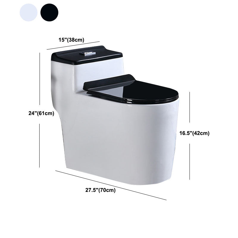 Floor Mount Toilet Black and White Toilet with Siphon Jet Water-saving Function Clearhalo 'Bathroom Remodel & Bathroom Fixtures' 'Home Improvement' 'home_improvement' 'home_improvement_toilets' 'Toilets & Bidets' 'Toilets' 6038162