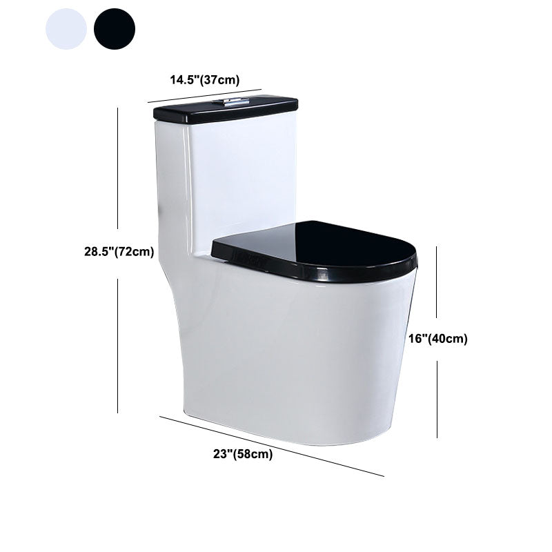 Floor Mount Toilet Black and White Toilet with Siphon Jet Water-saving Function Clearhalo 'Bathroom Remodel & Bathroom Fixtures' 'Home Improvement' 'home_improvement' 'home_improvement_toilets' 'Toilets & Bidets' 'Toilets' 6038163
