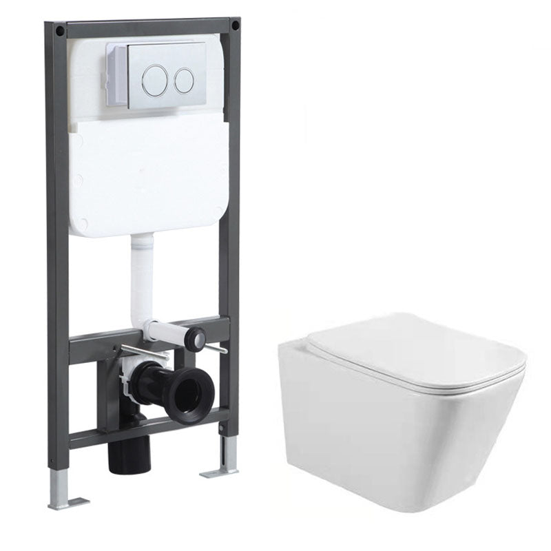 Wall-mounted Toilet Household In-wall Hidden Water Tank Concealed Hanging Toilet 13"L x 20"W x 14"H Toilet with High Tanker Clearhalo 'Bathroom Remodel & Bathroom Fixtures' 'Home Improvement' 'home_improvement' 'home_improvement_toilets' 'Toilets & Bidets' 'Toilets' 6038167