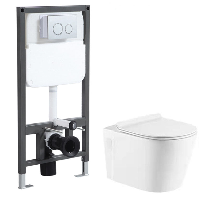 Wall-mounted Toilet Household In-wall Hidden Water Tank Concealed Hanging Toilet 14"L x 22"W x 13"H Toilet with High Tanker Clearhalo 'Bathroom Remodel & Bathroom Fixtures' 'Home Improvement' 'home_improvement' 'home_improvement_toilets' 'Toilets & Bidets' 'Toilets' 6038171