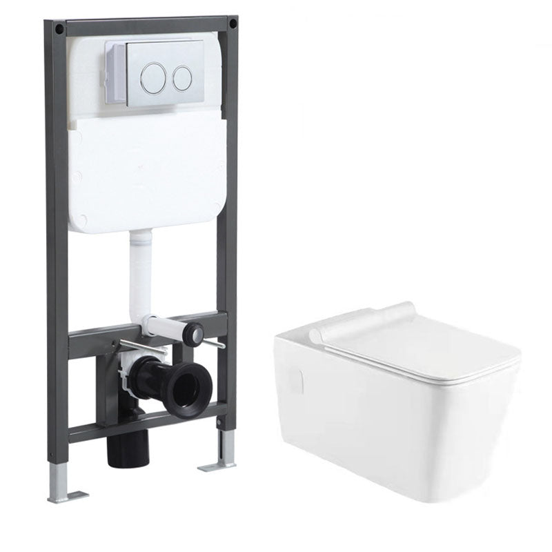 Wall-mounted Toilet Household In-wall Hidden Water Tank Concealed Hanging Toilet 14"L x 23"W x 15"H Toilet with High Tanker Clearhalo 'Bathroom Remodel & Bathroom Fixtures' 'Home Improvement' 'home_improvement' 'home_improvement_toilets' 'Toilets & Bidets' 'Toilets' 6038178