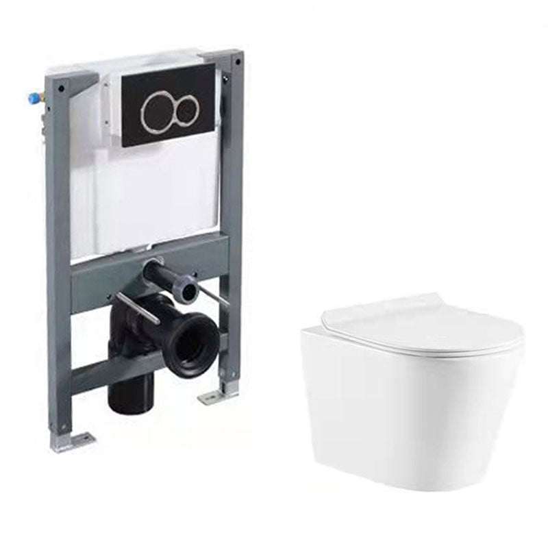Wall-mounted Toilet Household In-wall Hidden Water Tank Concealed Hanging Toilet 15"L x 19"W x 14"H Toilet with Low Tanker Clearhalo 'Bathroom Remodel & Bathroom Fixtures' 'Home Improvement' 'home_improvement' 'home_improvement_toilets' 'Toilets & Bidets' 'Toilets' 6038180