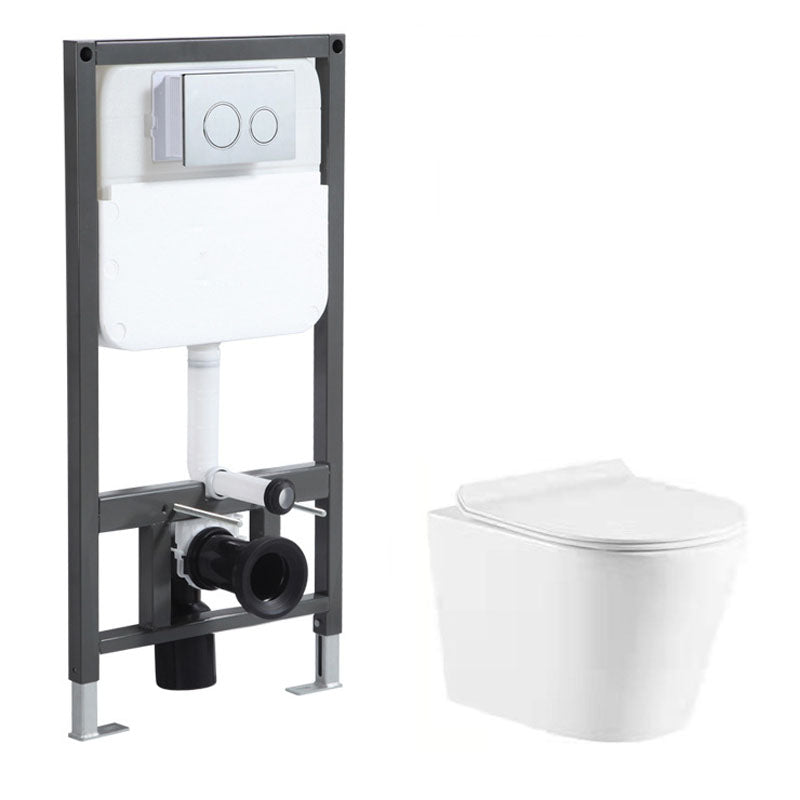 Wall-mounted Toilet Household In-wall Hidden Water Tank Concealed Hanging Toilet 15"L x 19"W x 14"H Toilet with High Tanker Clearhalo 'Bathroom Remodel & Bathroom Fixtures' 'Home Improvement' 'home_improvement' 'home_improvement_toilets' 'Toilets & Bidets' 'Toilets' 6038182