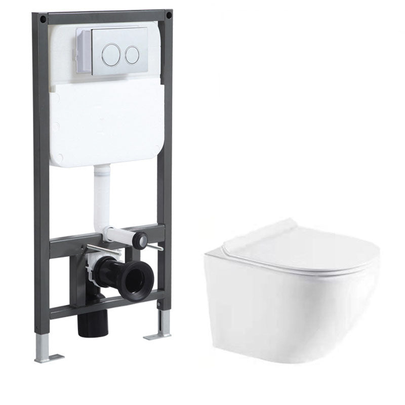 Wall-mounted Toilet Household In-wall Hidden Water Tank Concealed Hanging Toilet 15"L x 20"W x 14"H Toilet with High Tanker Clearhalo 'Bathroom Remodel & Bathroom Fixtures' 'Home Improvement' 'home_improvement' 'home_improvement_toilets' 'Toilets & Bidets' 'Toilets' 6038187