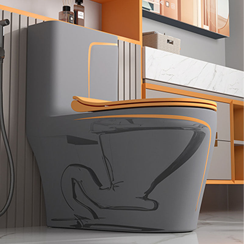 Orange Household Toilet Siphon Jet Toilet All-In-One Ceramic Toilet Clearhalo 'Bathroom Remodel & Bathroom Fixtures' 'Home Improvement' 'home_improvement' 'home_improvement_toilets' 'Toilets & Bidets' 'Toilets' 6038254