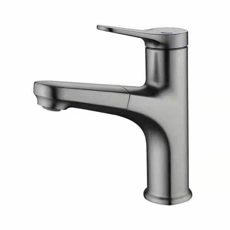 Modern Style Vessel Sink Faucet Lever Handle Copper Retractable Low Arc Vessel Faucet Clearhalo 'bathroom_sink_faucets' 'Conjunta de Baño y Conjunta de Grifo' 'Coronamiento de Baño y Dispositivo de Baño' 'Grifo del lavabo del baño' 'Hogar' 'home_improvement' 'home_improvement_bathroom_sink_faucets' 'Mejoras para el hogar' 6039633