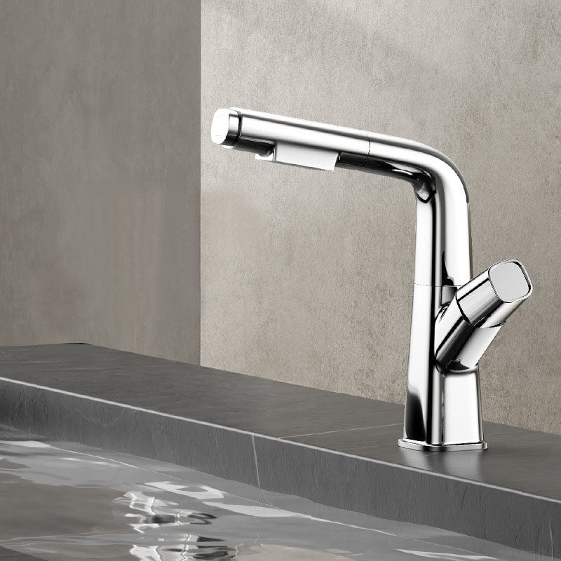 Contemporary Style Faucets Widespread Knob Handles Faucets for Bathroom Silver Clearhalo 'Bathroom Remodel & Bathroom Fixtures' 'Bathroom Sink Faucets' 'Bathroom Sinks & Faucet Components' 'bathroom_sink_faucets' 'Home Improvement' 'home_improvement' 'home_improvement_bathroom_sink_faucets' 6039823