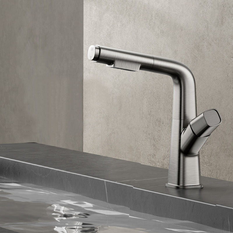 Contemporary Style Faucets Widespread Knob Handles Faucets for Bathroom Grey Clearhalo 'Bathroom Remodel & Bathroom Fixtures' 'Bathroom Sink Faucets' 'Bathroom Sinks & Faucet Components' 'bathroom_sink_faucets' 'Home Improvement' 'home_improvement' 'home_improvement_bathroom_sink_faucets' 6039825