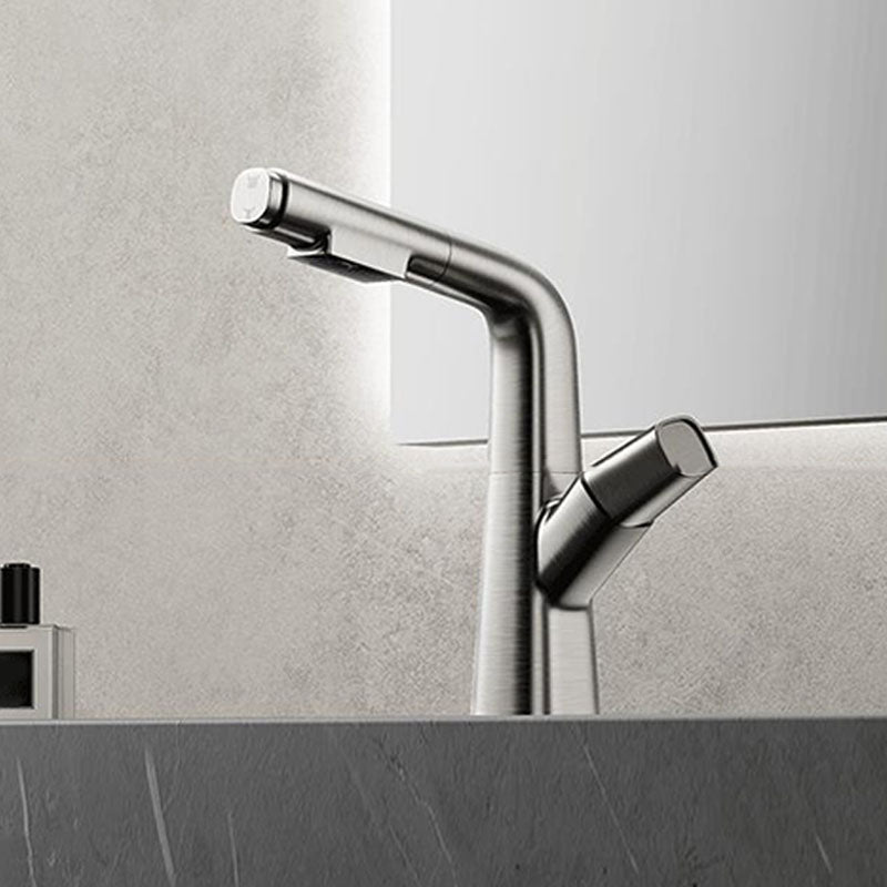 Contemporary Style Faucets Widespread Knob Handles Faucets for Bathroom Clearhalo 'Bathroom Remodel & Bathroom Fixtures' 'Bathroom Sink Faucets' 'Bathroom Sinks & Faucet Components' 'bathroom_sink_faucets' 'Home Improvement' 'home_improvement' 'home_improvement_bathroom_sink_faucets' 6039845