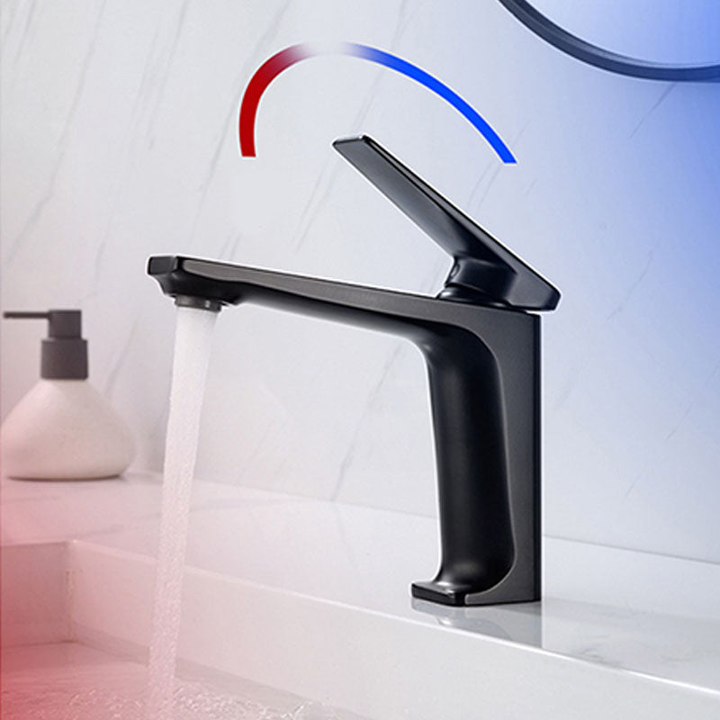 Modern Vessel Sink Faucet Lever Handle Copper Low Arc Vessel Faucet Clearhalo 'Bathroom Remodel & Bathroom Fixtures' 'Bathroom Sink Faucets' 'Bathroom Sinks & Faucet Components' 'bathroom_sink_faucets' 'Home Improvement' 'home_improvement' 'home_improvement_bathroom_sink_faucets' 6039874