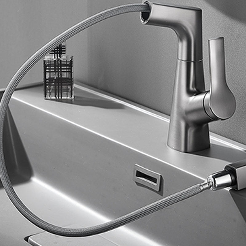 Modern Vessel Sink Faucet Brass Lever Handles Swivel Spout Bathroom Vessel Faucet Clearhalo 'bathroom_sink_faucets' 'Conjuntos de Torneiras de Lavatório e Banheiro' 'home_improvement' 'home_improvement_bathroom_sink_faucets' 'Mobiliário Doméstico' 'Página inicial' 'Renovação e equipamento de casa de banho' 'Torneira para lavatório de banheiro' 6039948