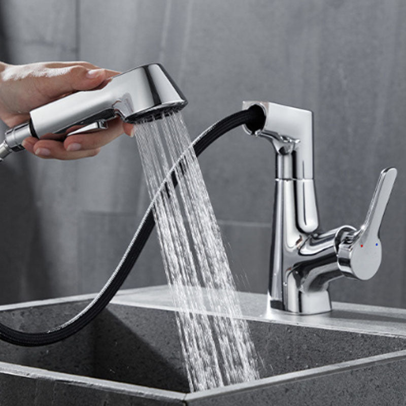 Modern Vessel Sink Faucet Brass Lever Handles Swivel Spout Bathroom Vessel Faucet Clearhalo 'bathroom_sink_faucets' 'Conjuntos de Torneiras de Lavatório e Banheiro' 'home_improvement' 'home_improvement_bathroom_sink_faucets' 'Mobiliário Doméstico' 'Página inicial' 'Renovação e equipamento de casa de banho' 'Torneira para lavatório de banheiro' 6039955