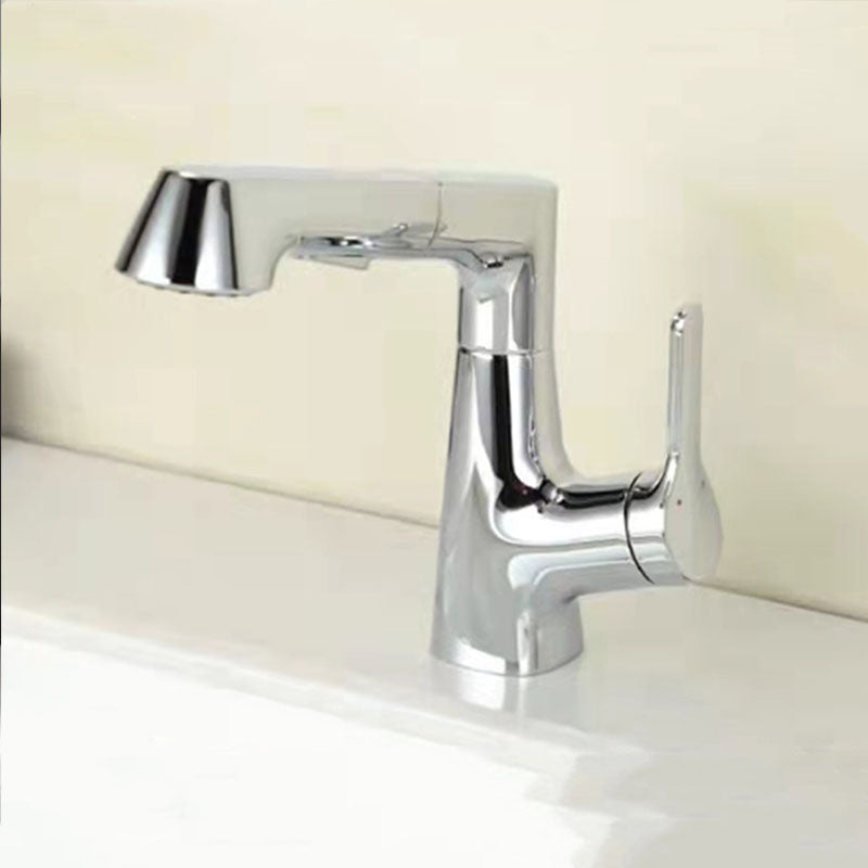 Modern Vessel Sink Faucet Brass Lever Handles Swivel Spout Bathroom Vessel Faucet Clearhalo 'bathroom_sink_faucets' 'Conjuntos de Torneiras de Lavatório e Banheiro' 'home_improvement' 'home_improvement_bathroom_sink_faucets' 'Mobiliário Doméstico' 'Página inicial' 'Renovação e equipamento de casa de banho' 'Torneira para lavatório de banheiro' 6039961