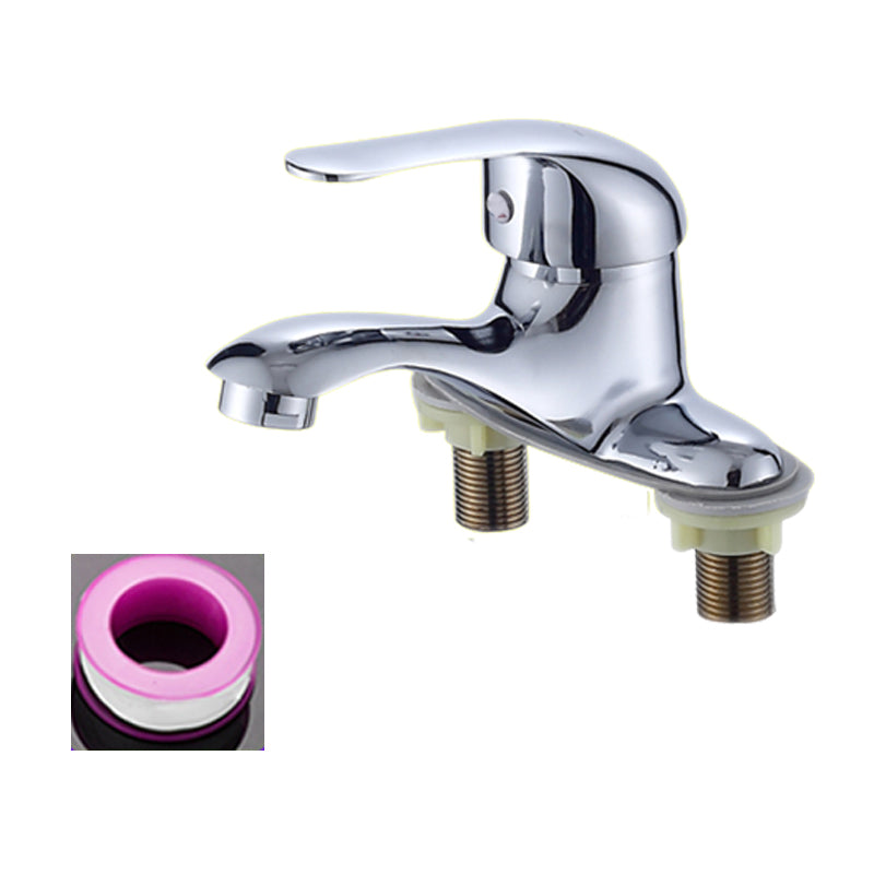 1or2-Handle Brushed Nickel Widespread Faucet 2 Hole Centerset Bathroom Sink Faucet 5.5" Supply Lines Not Included Clearhalo 'Bathroom Remodel & Bathroom Fixtures' 'Bathroom Sink Faucets' 'Bathroom Sinks & Faucet Components' 'bathroom_sink_faucets' 'Home Improvement' 'home_improvement' 'home_improvement_bathroom_sink_faucets' 6040026