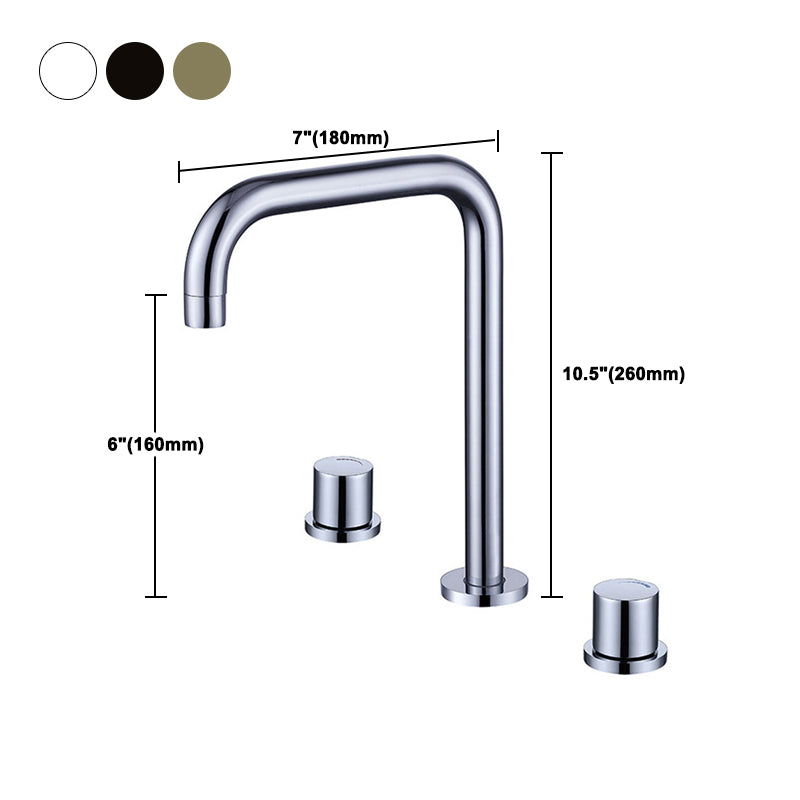 Circular 2-Handle Bathroom Faucet with Copper 3-Hole Widespread Bathroom Sink Faucet Clearhalo 'bathroom_sink_faucets' 'Conjunta de Baño y Conjunta de Grifo' 'Coronamiento de Baño y Dispositivo de Baño' 'Grifo del lavabo del baño' 'Hogar' 'home_improvement' 'home_improvement_bathroom_sink_faucets' 'Mejoras para el hogar' 6040098