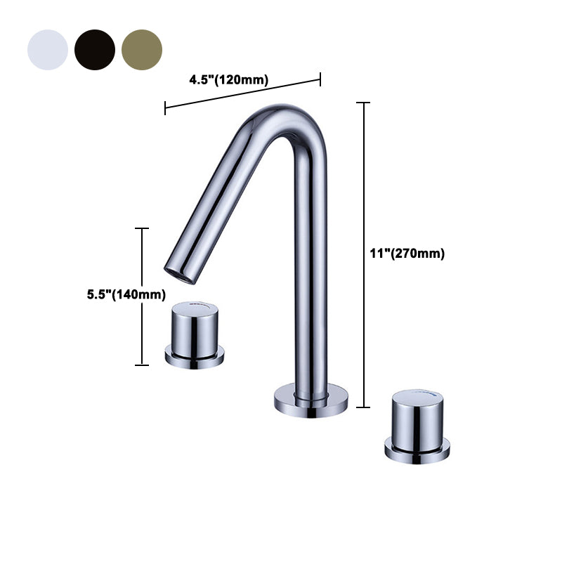 Circular 2-Handle Bathroom Faucet with Copper 3-Hole Widespread Bathroom Sink Faucet Clearhalo 'bathroom_sink_faucets' 'Conjunta de Baño y Conjunta de Grifo' 'Coronamiento de Baño y Dispositivo de Baño' 'Grifo del lavabo del baño' 'Hogar' 'home_improvement' 'home_improvement_bathroom_sink_faucets' 'Mejoras para el hogar' 6040099