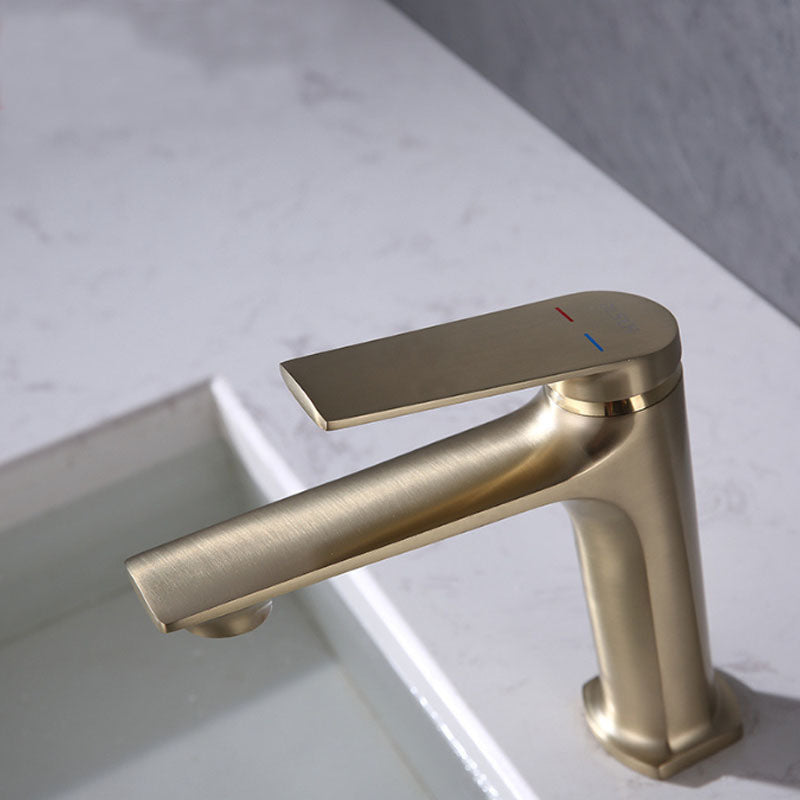 Modern Vessel Faucet Brass Lever Handles Low Arc Basin Lavatory Faucet Clearhalo 'Bathroom Remodel & Bathroom Fixtures' 'Bathroom Sink Faucets' 'Bathroom Sinks & Faucet Components' 'bathroom_sink_faucets' 'Home Improvement' 'home_improvement' 'home_improvement_bathroom_sink_faucets' 6040692