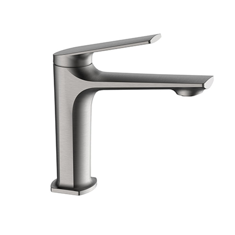 Modern Vessel Faucet Brass Lever Handles Low Arc Basin Lavatory Faucet Grey Clearhalo 'Bathroom Remodel & Bathroom Fixtures' 'Bathroom Sink Faucets' 'Bathroom Sinks & Faucet Components' 'bathroom_sink_faucets' 'Home Improvement' 'home_improvement' 'home_improvement_bathroom_sink_faucets' 6040695