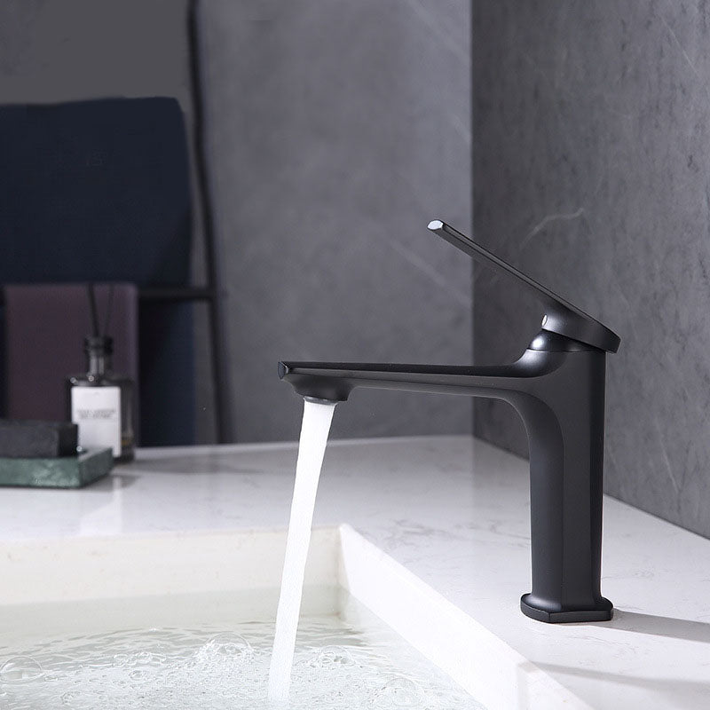 Modern Vessel Faucet Brass Lever Handles Low Arc Basin Lavatory Faucet Clearhalo 'Bathroom Remodel & Bathroom Fixtures' 'Bathroom Sink Faucets' 'Bathroom Sinks & Faucet Components' 'bathroom_sink_faucets' 'Home Improvement' 'home_improvement' 'home_improvement_bathroom_sink_faucets' 6040705