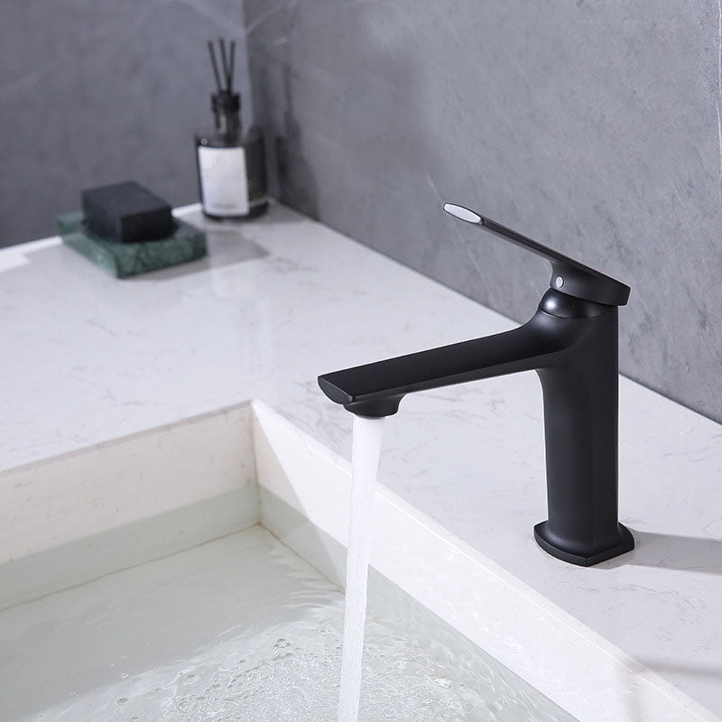 Modern Vessel Faucet Brass Lever Handles Low Arc Basin Lavatory Faucet Clearhalo 'Bathroom Remodel & Bathroom Fixtures' 'Bathroom Sink Faucets' 'Bathroom Sinks & Faucet Components' 'bathroom_sink_faucets' 'Home Improvement' 'home_improvement' 'home_improvement_bathroom_sink_faucets' 6040706