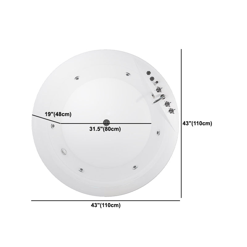 Modern White Acrylic Bath Tub Round Drop-in Bathtub for Home Clearhalo 'Bathroom Remodel & Bathroom Fixtures' 'Bathtubs' 'Home Improvement' 'home_improvement' 'home_improvement_bathtubs' 'Showers & Bathtubs' 6042648