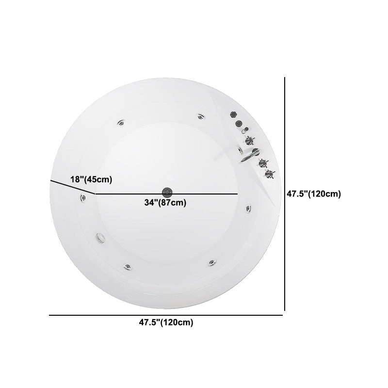 Modern White Acrylic Bath Tub Round Drop-in Bathtub for Home Clearhalo 'Bathroom Remodel & Bathroom Fixtures' 'Bathtubs' 'Home Improvement' 'home_improvement' 'home_improvement_bathtubs' 'Showers & Bathtubs' 6042649