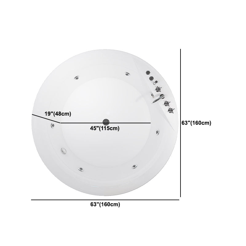 Modern White Acrylic Bath Tub Round Drop-in Bathtub for Home Clearhalo 'Bathroom Remodel & Bathroom Fixtures' 'Bathtubs' 'Home Improvement' 'home_improvement' 'home_improvement_bathtubs' 'Showers & Bathtubs' 6042652