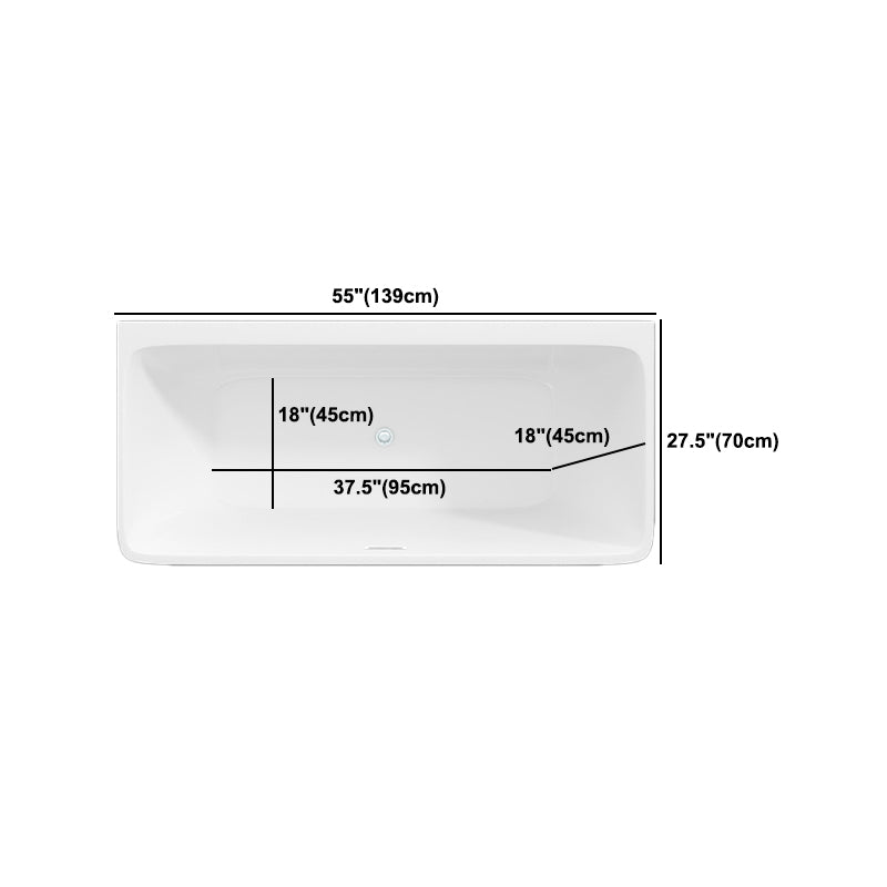 Modern Rectangular Drop-in Bathtub Acrylic White Bath Tub for Home Clearhalo 'Bathroom Remodel & Bathroom Fixtures' 'Bathtubs' 'Home Improvement' 'home_improvement' 'home_improvement_bathtubs' 'Showers & Bathtubs' 6042717