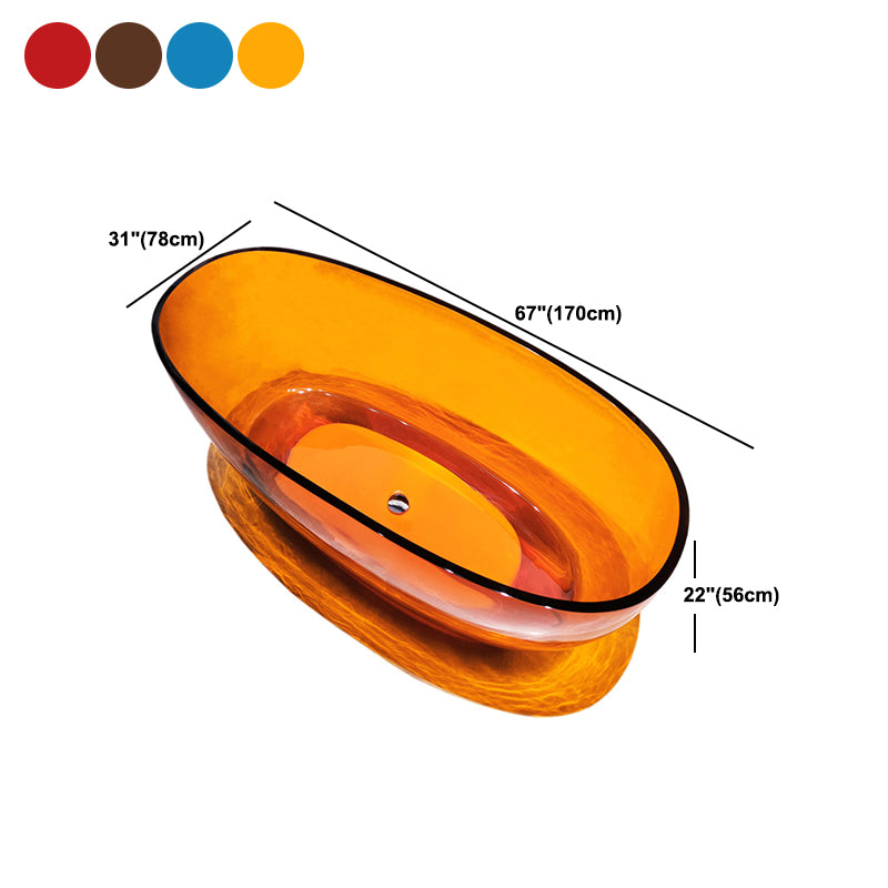 Modern Soaking Freestanding Tub Colorful Oval Bathtub for Home Clearhalo 'Bathroom Remodel & Bathroom Fixtures' 'Bathtubs' 'Home Improvement' 'home_improvement' 'home_improvement_bathtubs' 'Showers & Bathtubs' 6042735