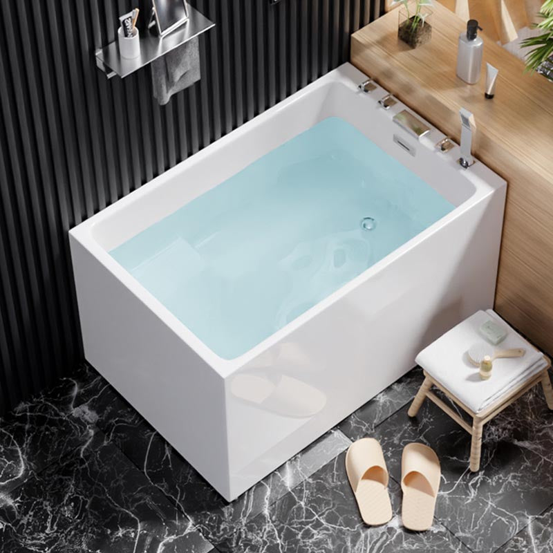 White Acrylic Alcove Bath Tub Rectangular 25" H Bathtub for Home (Without Faucet) Clearhalo 'Bathroom Remodel & Bathroom Fixtures' 'Bathtubs' 'Home Improvement' 'home_improvement' 'home_improvement_bathtubs' 'Showers & Bathtubs' 6042821