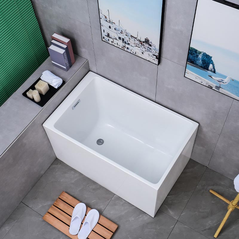 White Acrylic Alcove Bath Tub Rectangular 25" H Bathtub for Home (Without Faucet) Without Seat Clearhalo 'Bathroom Remodel & Bathroom Fixtures' 'Bathtubs' 'Home Improvement' 'home_improvement' 'home_improvement_bathtubs' 'Showers & Bathtubs' 6042823