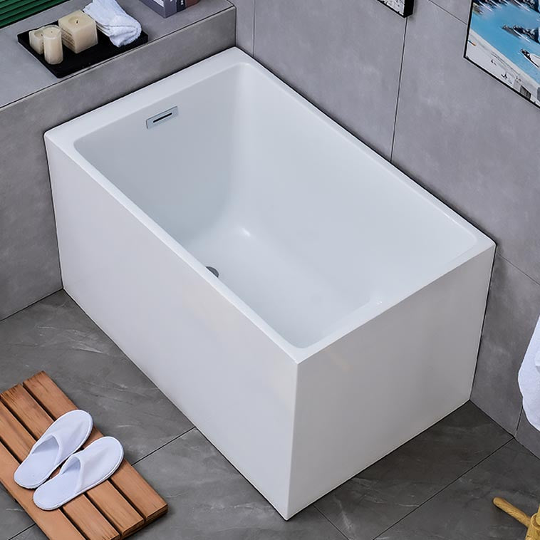 White Acrylic Alcove Bath Tub Rectangular 25" H Bathtub for Home (Without Faucet) Clearhalo 'Bathroom Remodel & Bathroom Fixtures' 'Bathtubs' 'Home Improvement' 'home_improvement' 'home_improvement_bathtubs' 'Showers & Bathtubs' 6042834