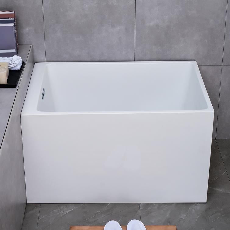 White Acrylic Alcove Bath Tub Rectangular 25" H Bathtub for Home (Without Faucet) Clearhalo 'Bathroom Remodel & Bathroom Fixtures' 'Bathtubs' 'Home Improvement' 'home_improvement' 'home_improvement_bathtubs' 'Showers & Bathtubs' 6042835