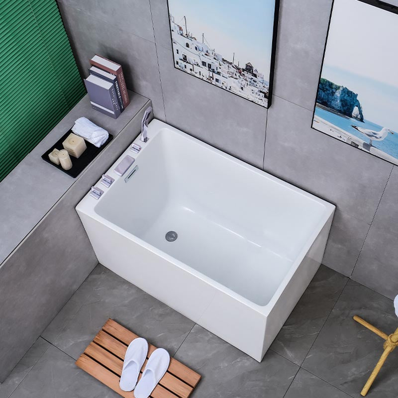 White Acrylic Alcove Bath Tub Rectangular 25" H Bathtub for Home (Without Faucet) Clearhalo 'Bathroom Remodel & Bathroom Fixtures' 'Bathtubs' 'Home Improvement' 'home_improvement' 'home_improvement_bathtubs' 'Showers & Bathtubs' 6042837