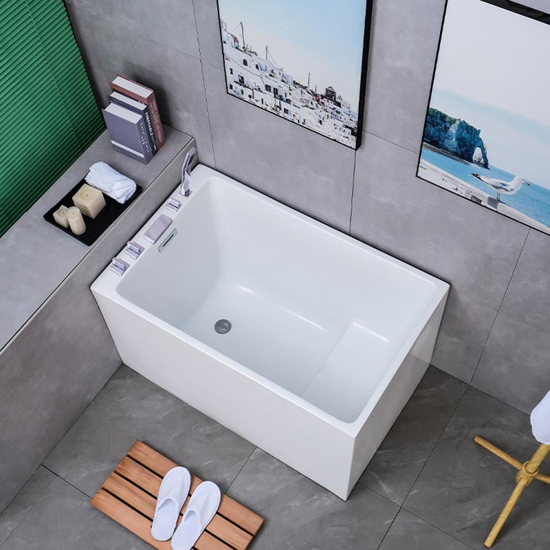White Acrylic Alcove Bath Tub Rectangular 25" H Bathtub for Home (Without Faucet) Clearhalo 'Bathroom Remodel & Bathroom Fixtures' 'Bathtubs' 'Home Improvement' 'home_improvement' 'home_improvement_bathtubs' 'Showers & Bathtubs' 6042838