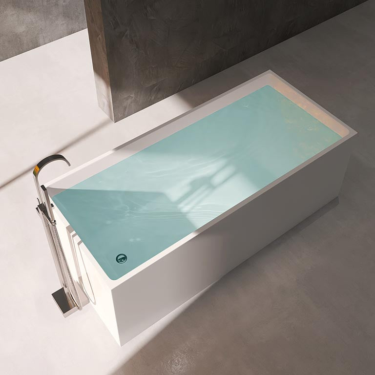 Modern Rectangular Bath Tub Acrylic Freestanding Bathtub for Home Clearhalo 'Bathroom Remodel & Bathroom Fixtures' 'Bathtubs' 'Home Improvement' 'home_improvement' 'home_improvement_bathtubs' 'Showers & Bathtubs' 6042964