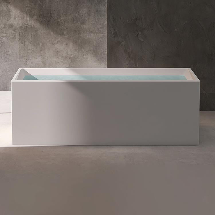 Modern Rectangular Bath Tub Acrylic Freestanding Bathtub for Home Clearhalo 'Bathroom Remodel & Bathroom Fixtures' 'Bathtubs' 'Home Improvement' 'home_improvement' 'home_improvement_bathtubs' 'Showers & Bathtubs' 6042971