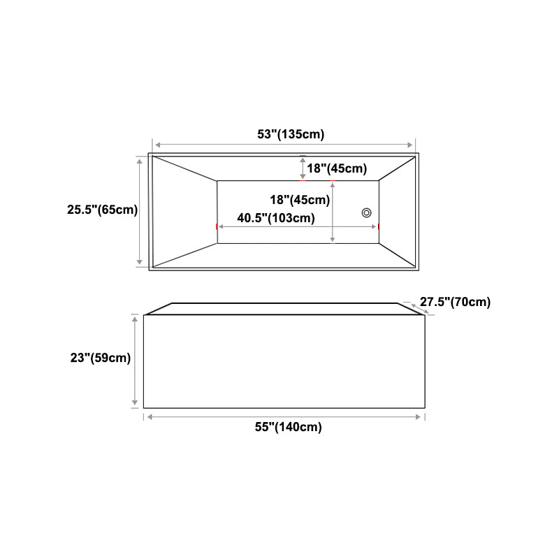 Modern Rectangular Bath Tub Acrylic Freestanding Bathtub for Home Clearhalo 'Bathroom Remodel & Bathroom Fixtures' 'Bathtubs' 'Home Improvement' 'home_improvement' 'home_improvement_bathtubs' 'Showers & Bathtubs' 6042974